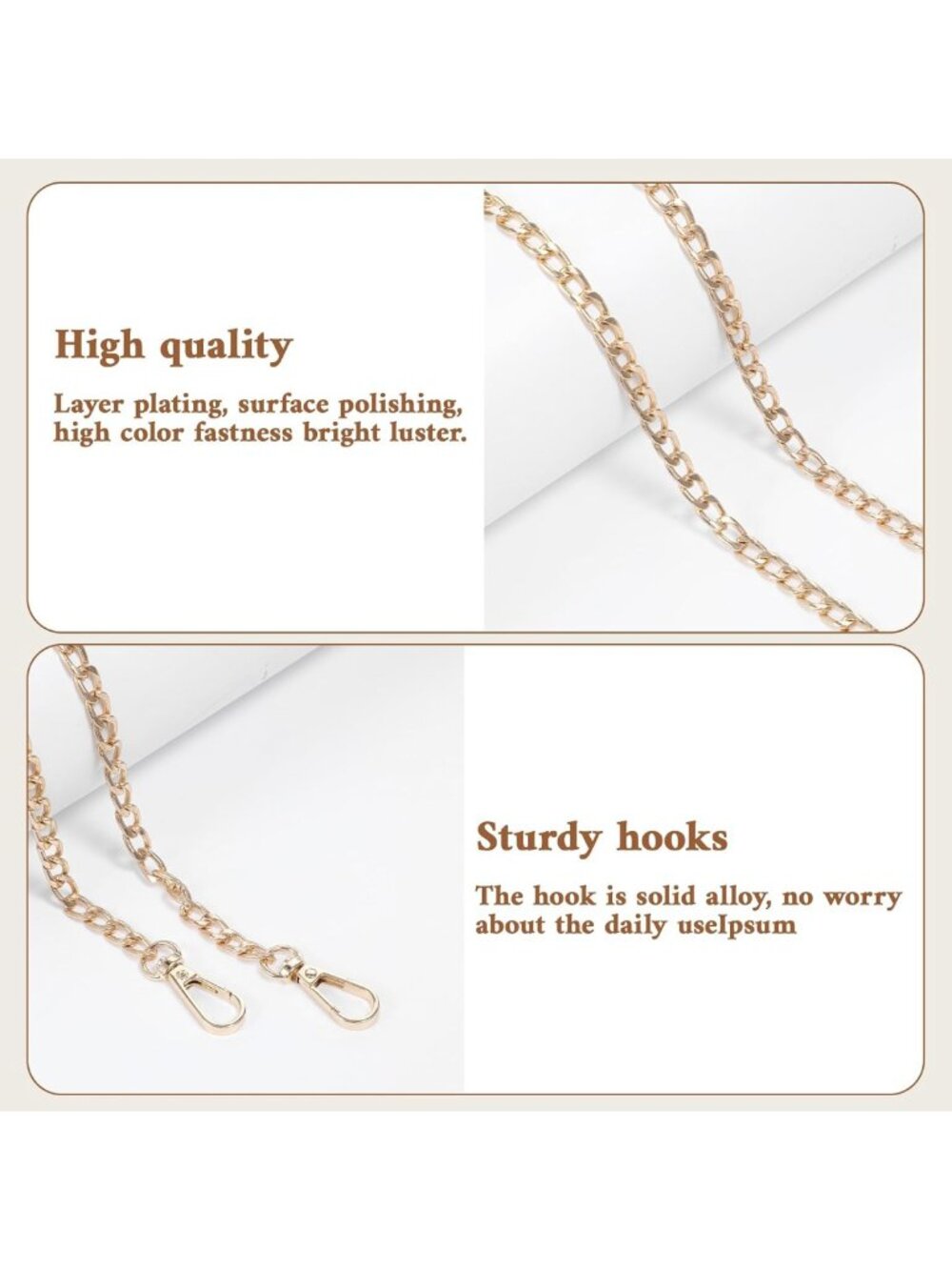 8 PCS Purse Chain Replacement Straps for Handbags & Crossbody Bags, 47" Flat - Picture 4 of 7